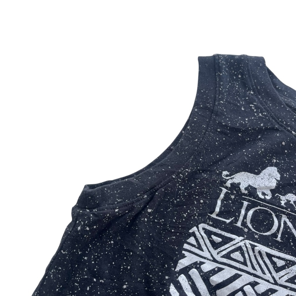 Disney Womens Sz XS Gray Paint Splatter Tribal The Lion King Movie Crop Tank Top - Picture 7 of 15
